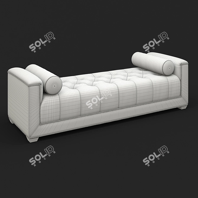 Elegant Mestre Mahogany Couch 3D model image 3