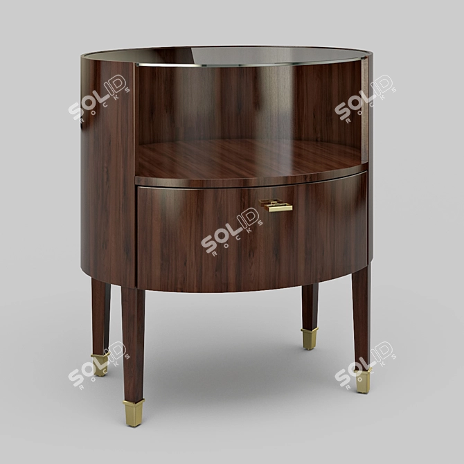 Elegant Mahogany Bedside Cabinet 3D model image 1