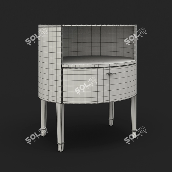 Elegant Mahogany Bedside Cabinet 3D model image 2