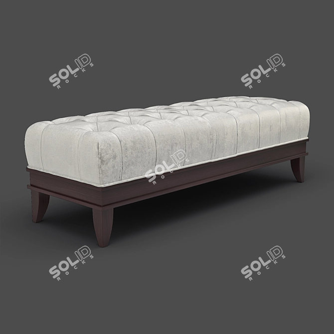 Elegant Cherry Veneer Ottoman 3D model image 1