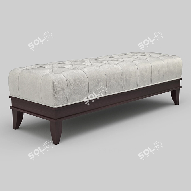 Elegant Cherry Veneer Ottoman 3D model image 2