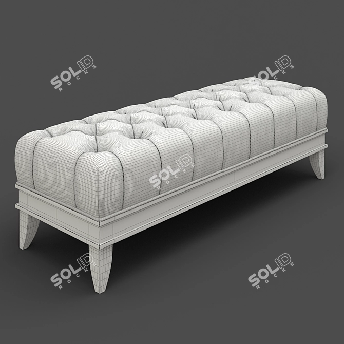 Elegant Cherry Veneer Ottoman 3D model image 3