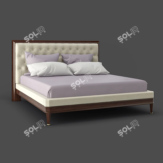 Elegant Mahogany Bed - Fratelli Barri MESTRE 3D model image 1