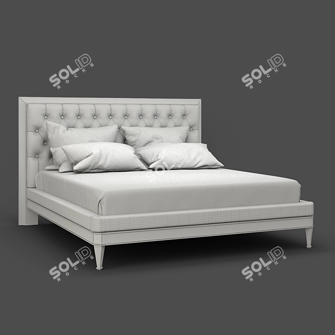 Elegant Mahogany Bed - Fratelli Barri MESTRE 3D model image 3