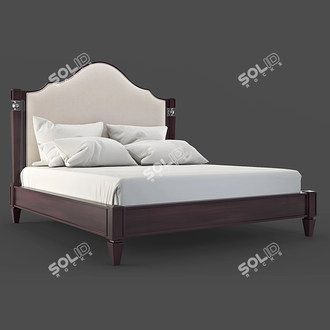 MESTRE Cherry Bed with Balusters by FRATELLI BARRI 3D model image 1