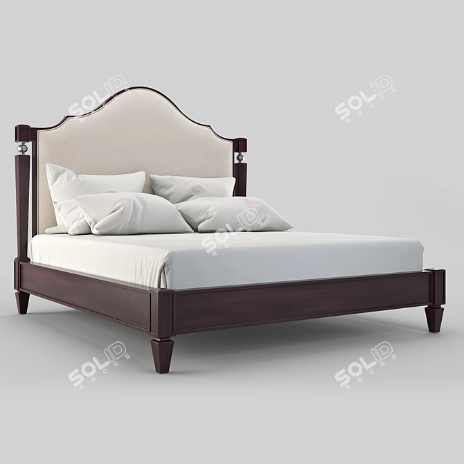 MESTRE Cherry Bed with Balusters by FRATELLI BARRI 3D model image 2