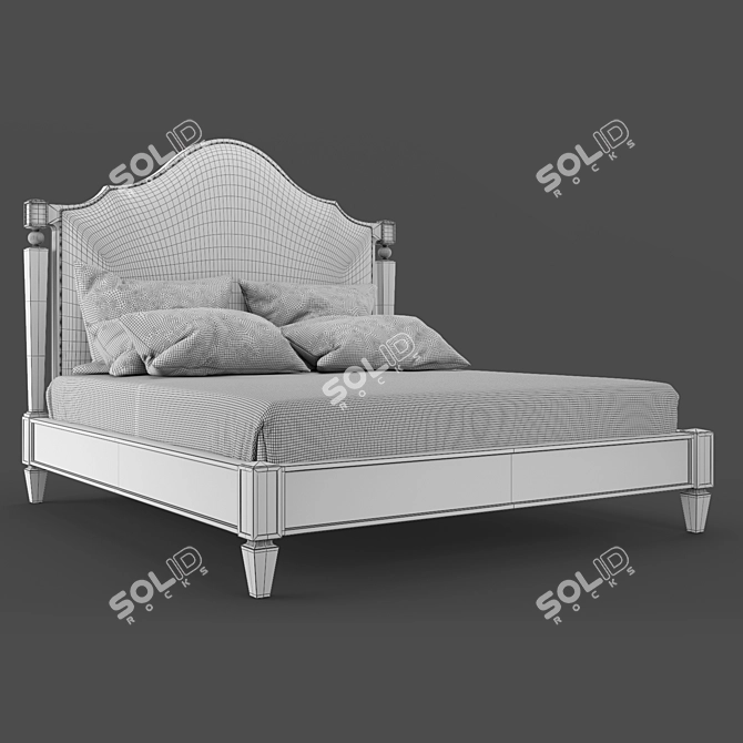 MESTRE Cherry Bed with Balusters by FRATELLI BARRI 3D model image 3