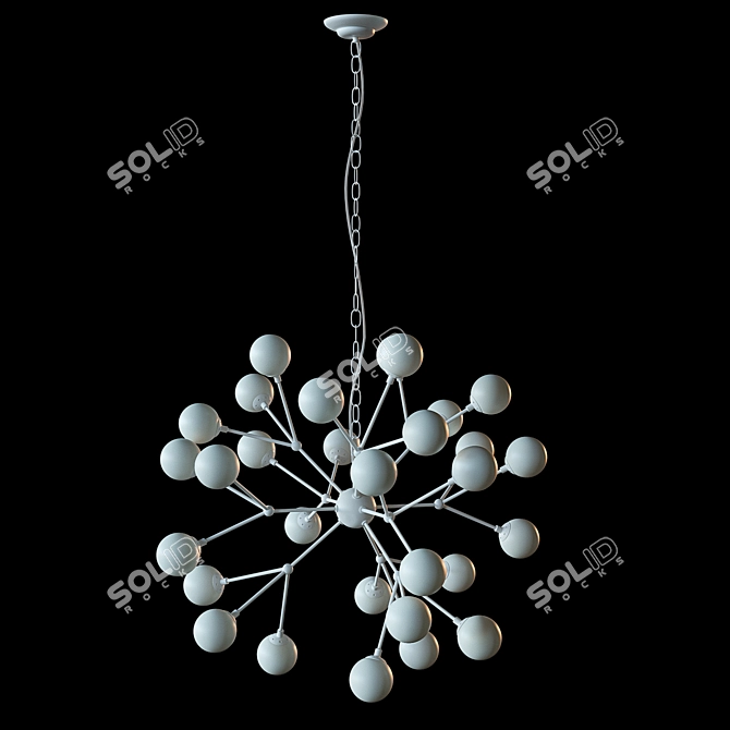 Elegant Medea White Crystal Pendant 3D model image 2