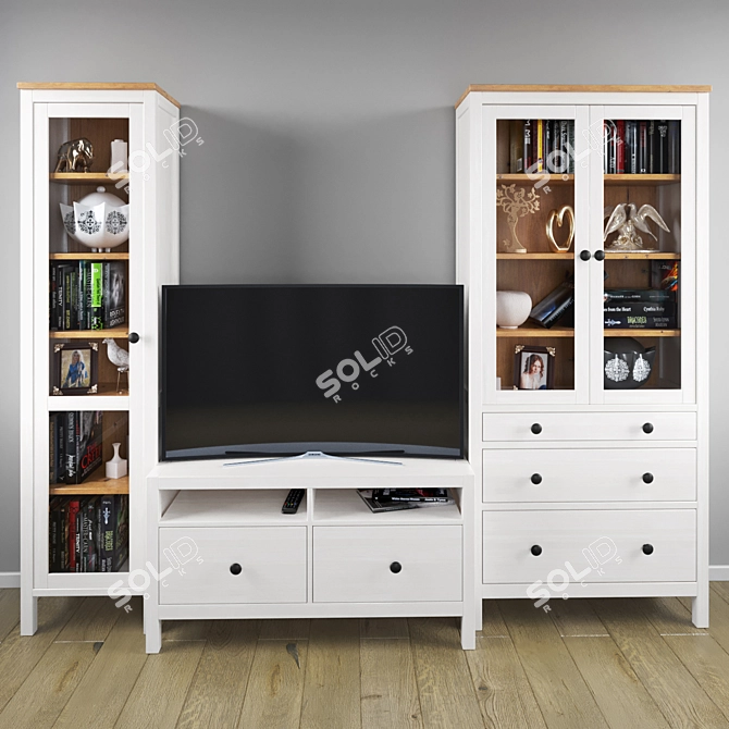 Classic Hemnes Display Cabinet 3D model image 1