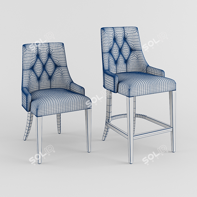 Luxurious Olimpia Chairs - Stylish and Versatile 3D model image 3