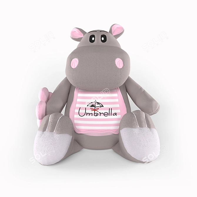 Adorable Hippo Umbrella Holder 3D model image 1