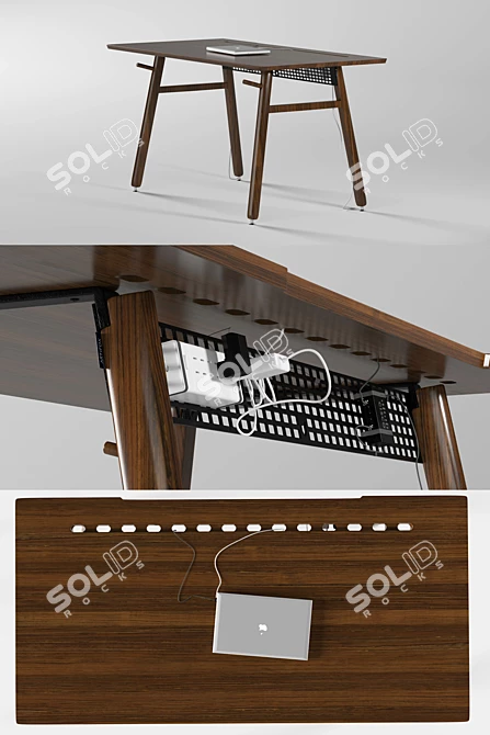 Functional Artifox Desk with Docking Station 3D model image 2