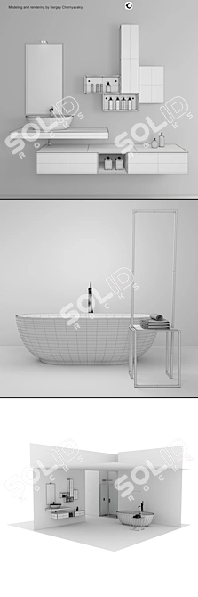 Arcom e.Ly Bathroom Furniture Set 3D model image 3