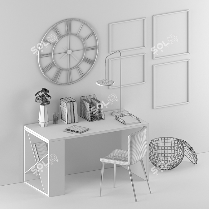 Elegant Desk Organizer Set 3D model image 3
