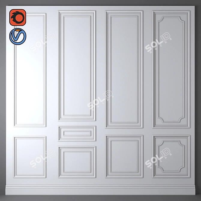 Elegant Ornamental Molding 3D model image 1