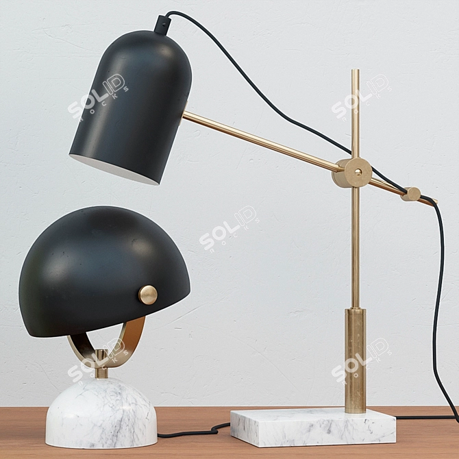 Elegant Marble Table Lamps 3D model image 1