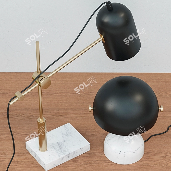 Elegant Marble Table Lamps 3D model image 2