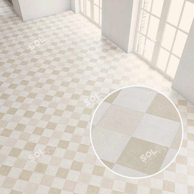 Seamless Vinyl Flooring Tiles 3D model image 1