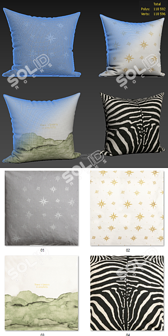 Elegant Pillow Set 122 3D model image 2