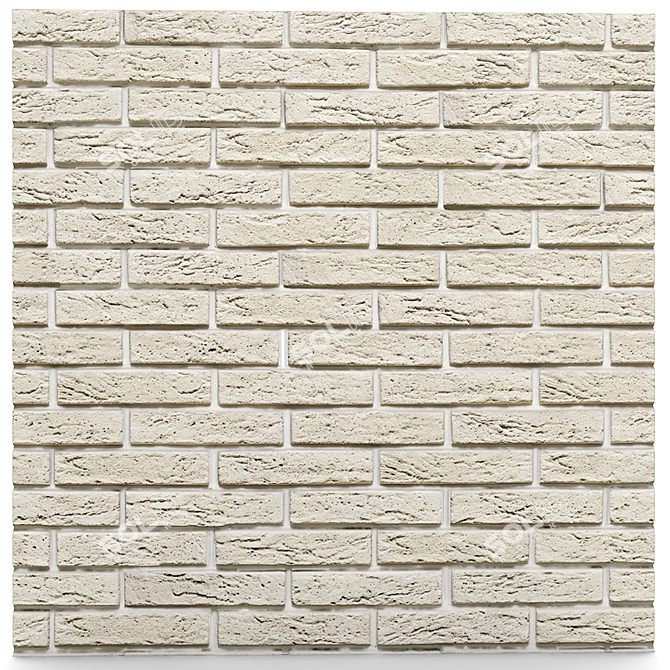 White Brick Wall: Authentic and Versatile Home Decor 3D model image 1