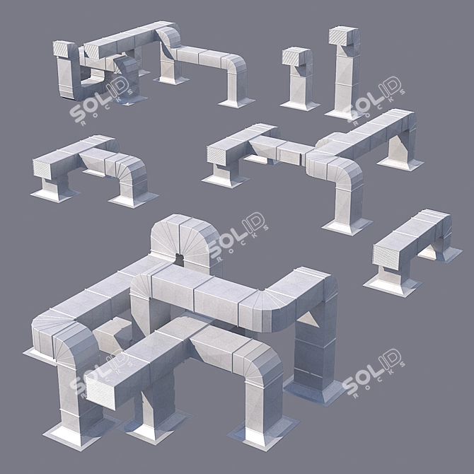 Roofing House Set: Polygonal Exteriors 3D model image 1