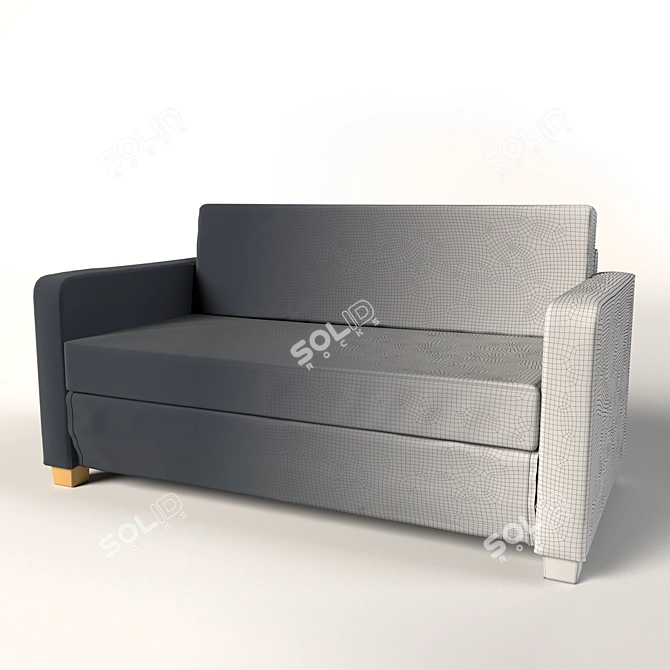 Compact Dark Gray Sofa Bed 3D model image 2