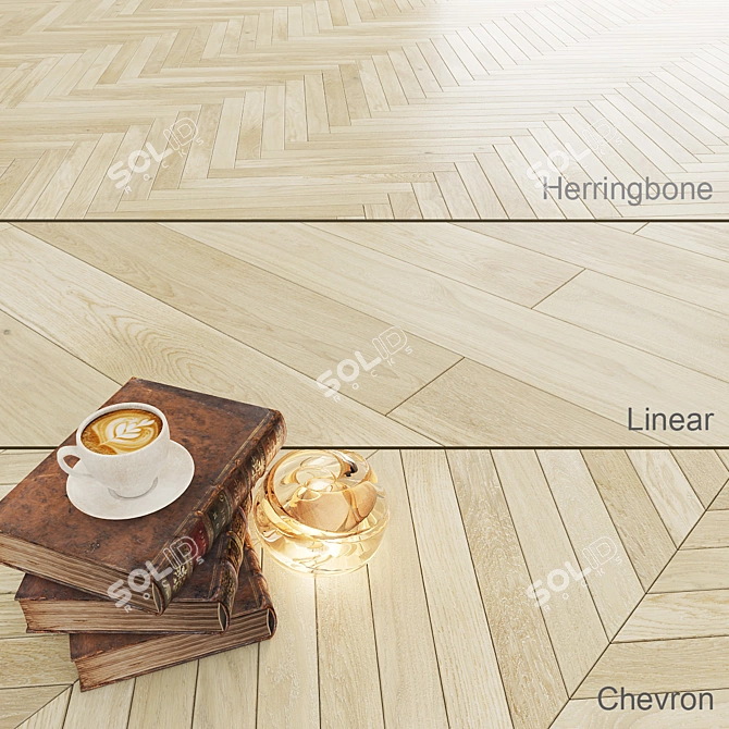 Grand Oak Cheesecake: Textured Wood Flooring 3D model image 1