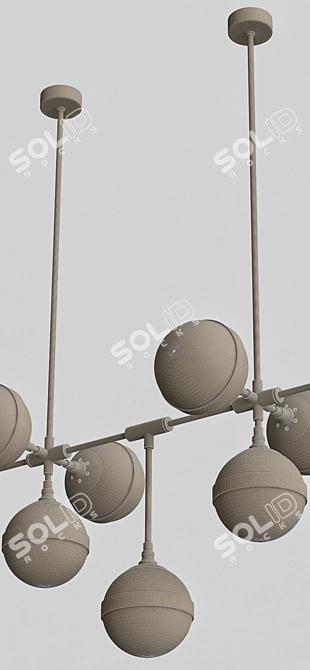 Peggy Futura Hanging Lamps: Sleek Metal and Milk Glass 3D model image 3