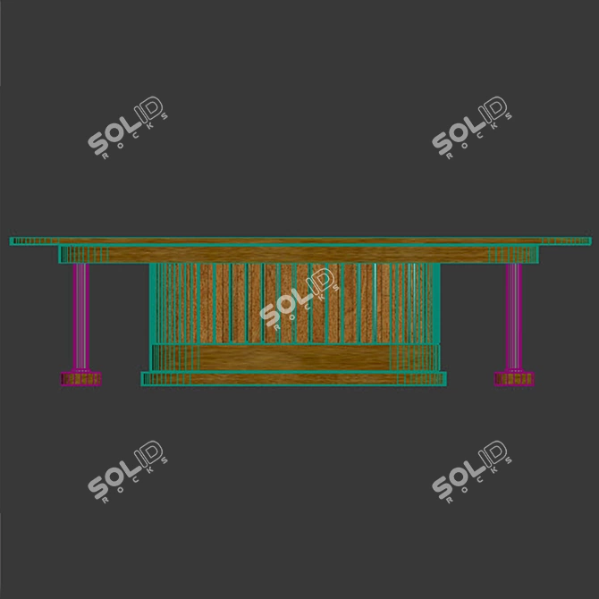 Modern Conference Table 3D model image 3