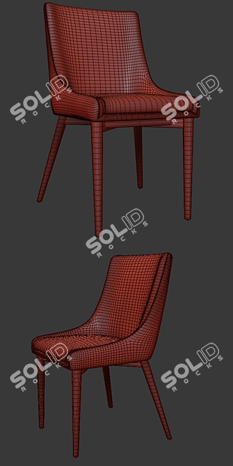 Elegant Parquet Parsons Chair Set 3D model image 2