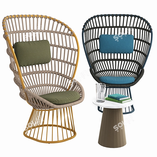 Customizable Kettal Cala Armchair 3D model image 1