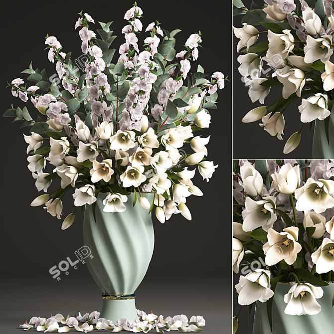 Spring Blooms Bouquet 3D model image 1