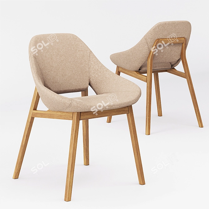 Elegant ENNE Grace Chair 3D model image 2