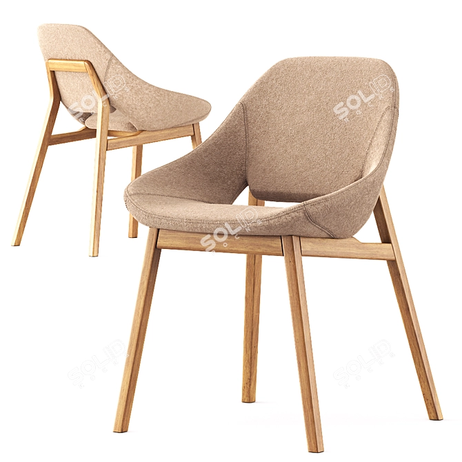 Elegant ENNE Grace Chair 3D model image 4