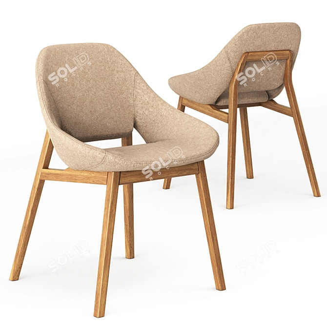 Elegant ENNE Grace Chair 3D model image 5