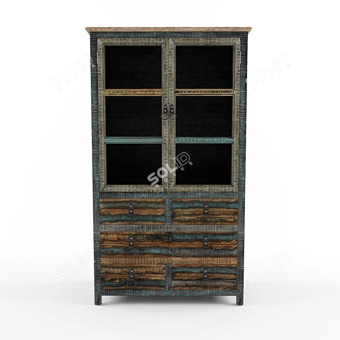 - Title: Powell Calypso 6 Drawer High Cabinet 3D model image 2