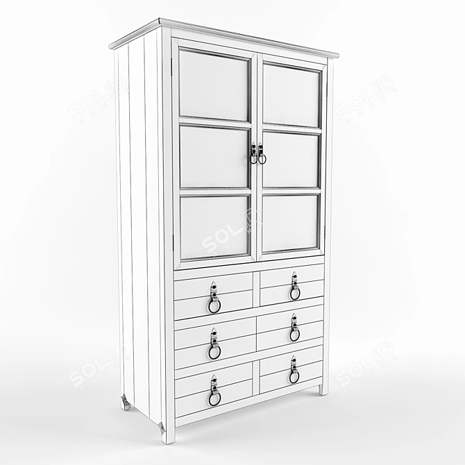 - Title: Powell Calypso 6 Drawer High Cabinet 3D model image 3