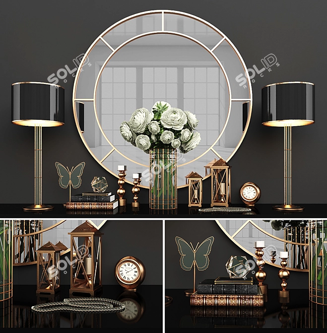 Elegant 18-Piece Decor Set 3D model image 1