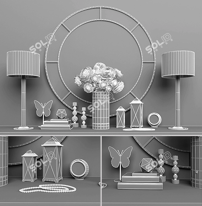 Elegant 18-Piece Decor Set 3D model image 3