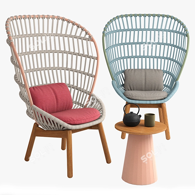 Title: Customizable Kettal Cala Armchair 3D model image 1