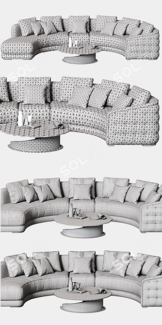 Contemporary Carpanelli Sofa & Minerva Table Set 3D model image 3
