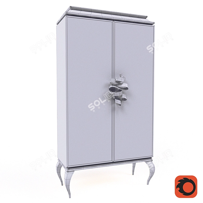 Feathered Elegance Armoire 3D model image 3