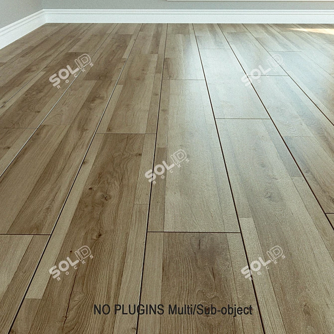 Title: Eiche Multistrip Craft Laminate 3D model image 1