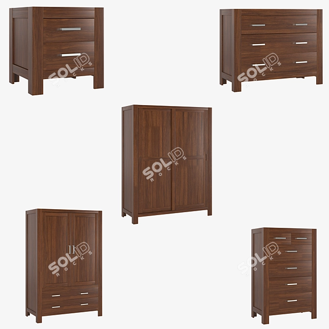 Elegant Lyon Cabinets: Organize in Style 3D model image 1