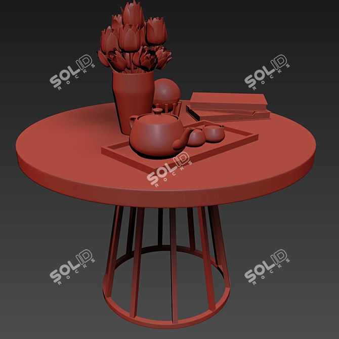 Modern Blue Chair Set - Modrest Gloria 3D model image 2