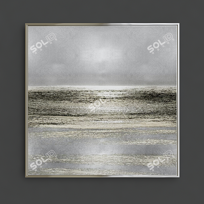 Silver Seascape Sailboats Canvas Art 3D model image 3