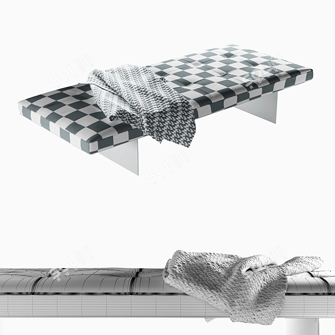 Modern Track Living Divani Bench 3D model image 2