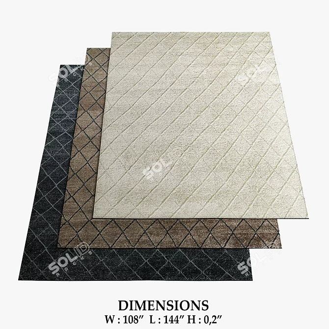 Restoration Hardware Diamond Rugs 3D model image 1