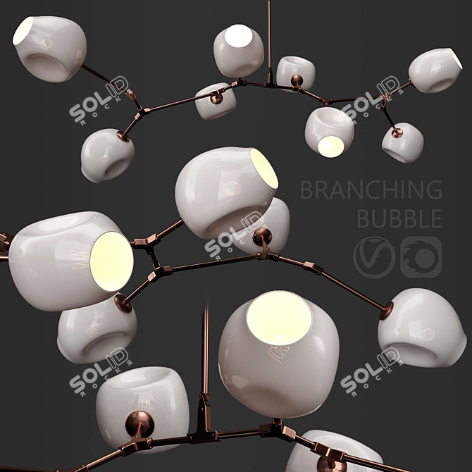 Elegant Bubble Branch Lamp 3D model image 1