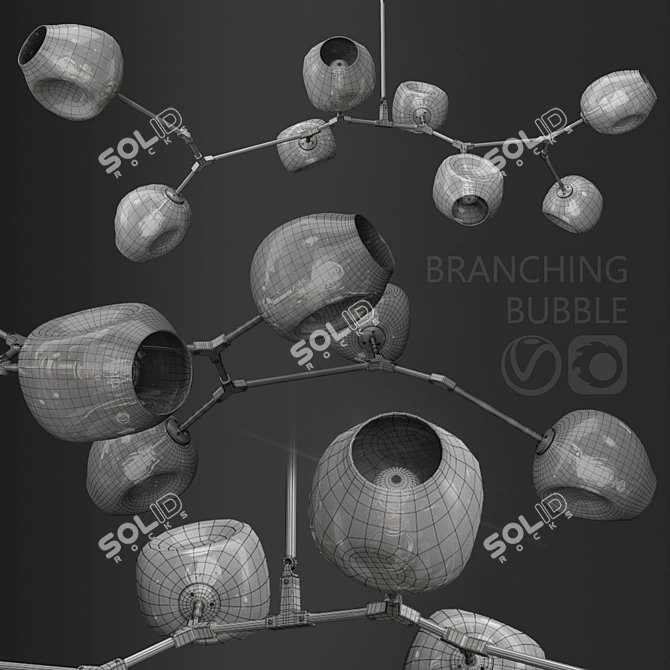 Elegant Bubble Branch Lamp 3D model image 2